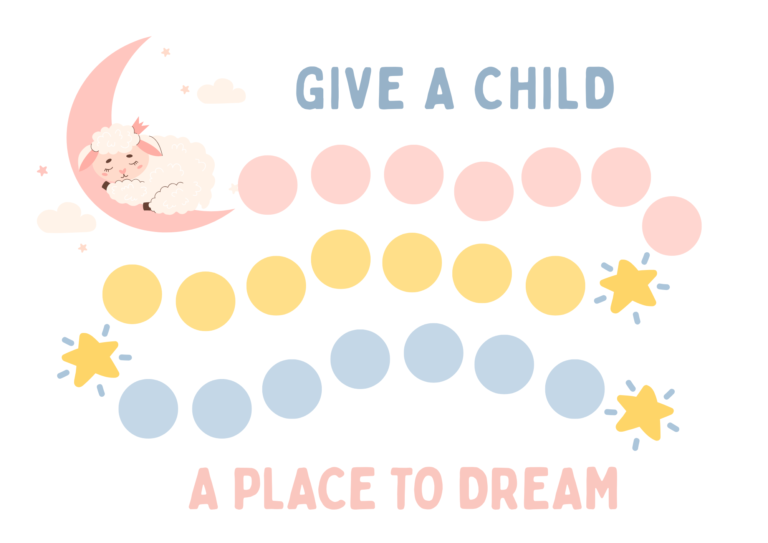 Pastel children's chart with sleeping lamb and stars